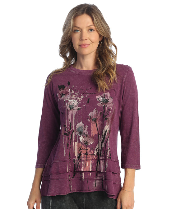 Plum Sierra Mineral Washed 100% Cotton Layered Tunic
