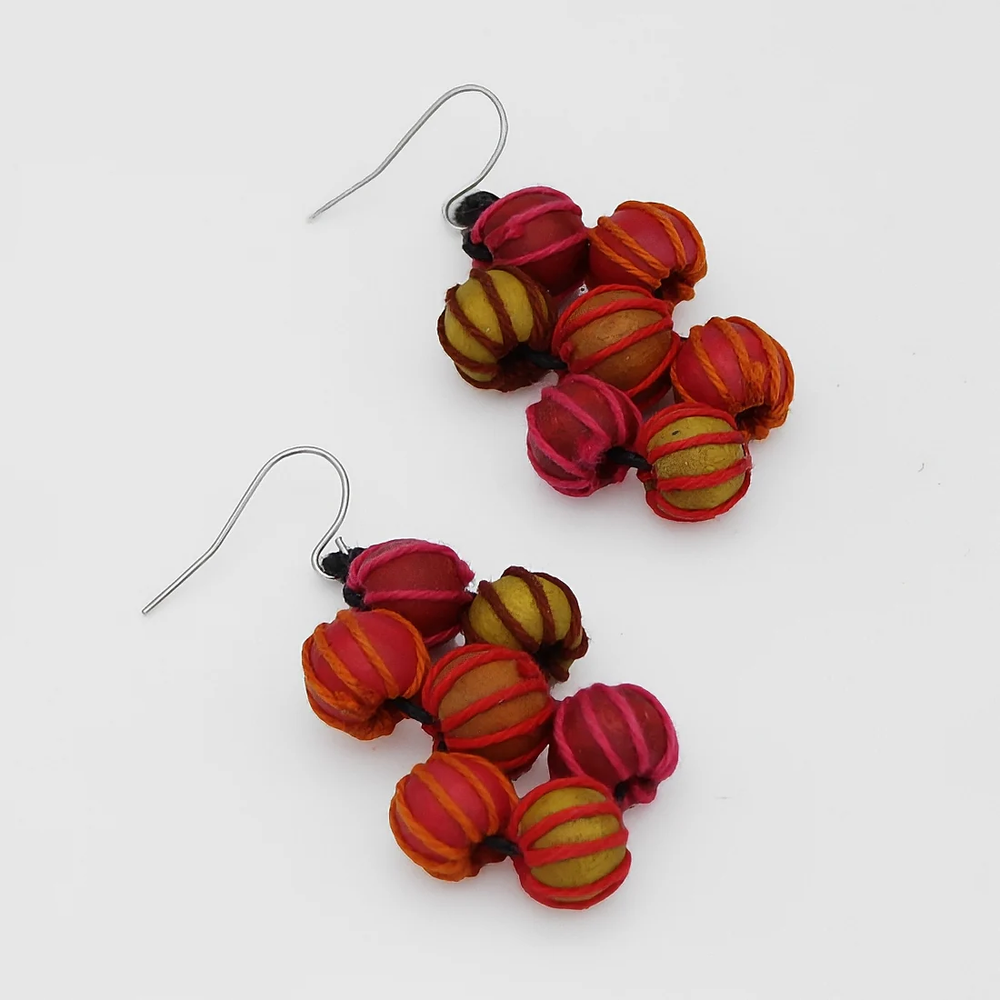 Spice Wrapped Bead Earrings