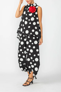 Black and White Polka dot Top