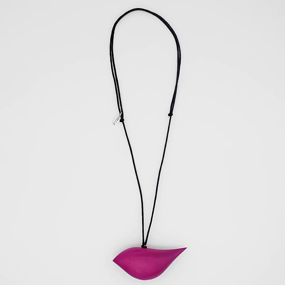 Load image into Gallery viewer, Fuchsia Wooden Bird Adjustable Necklace
