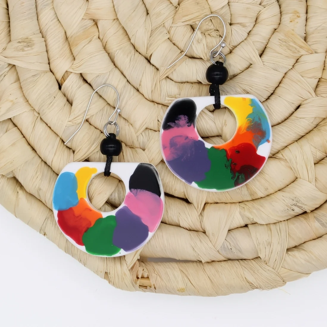 Multi Color Paint Pallet Earrings