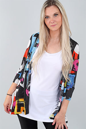 
                  
                    Black Pattern Burn Out 3/4 Sleeve Cardigan
                  
                