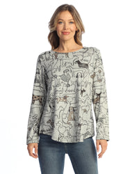 Paw Party Hacci Long Sleeve Top