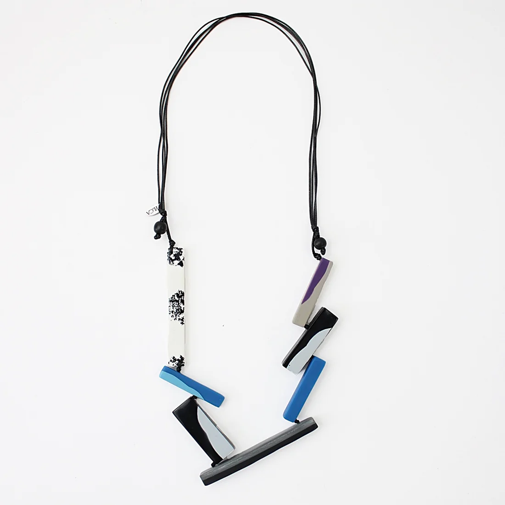 Blue Black and White Henley Necklace