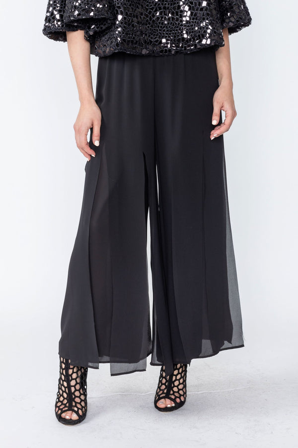 FLOWY STRAIGHT LEG PANTS - Black