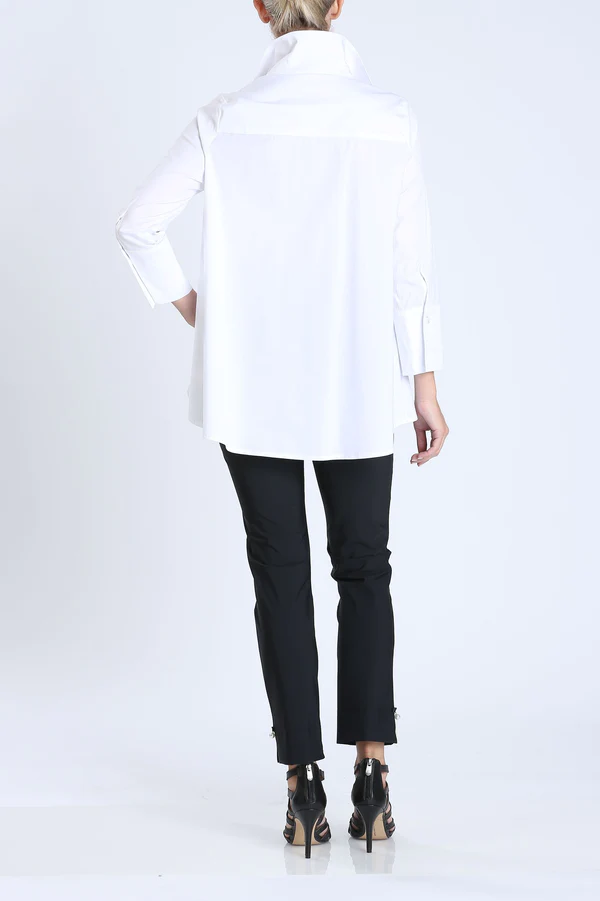 White Cotton Button Down Blouse