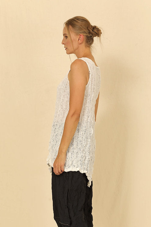 Load image into Gallery viewer, Sleeveless White Luna Knit Tunic
