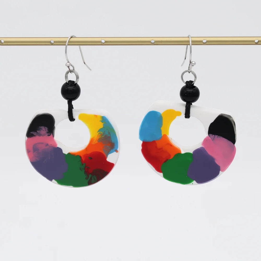 
                  
                    Multi Color Paint Pallet Earrings
                  
                