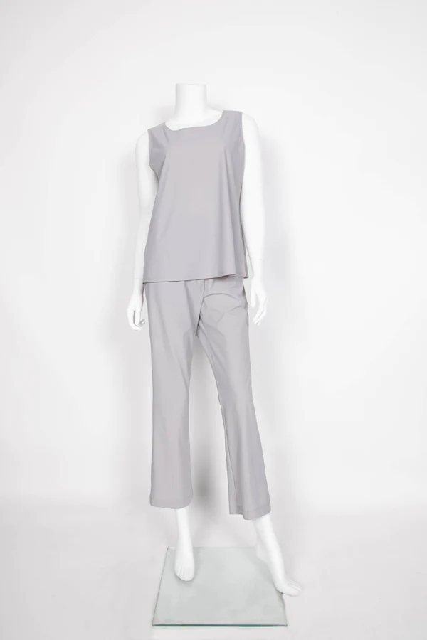 Gray Straight Pant with Pockets