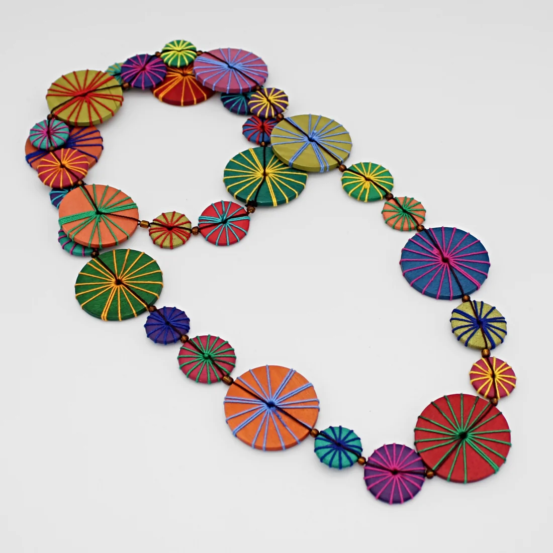 Multi Abstract Pinwheel Necklace