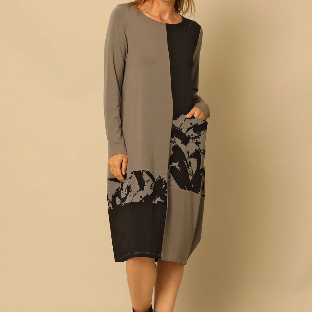 
                  
                    Slate Long Sleeve Pattern Samara Dress
                  
                