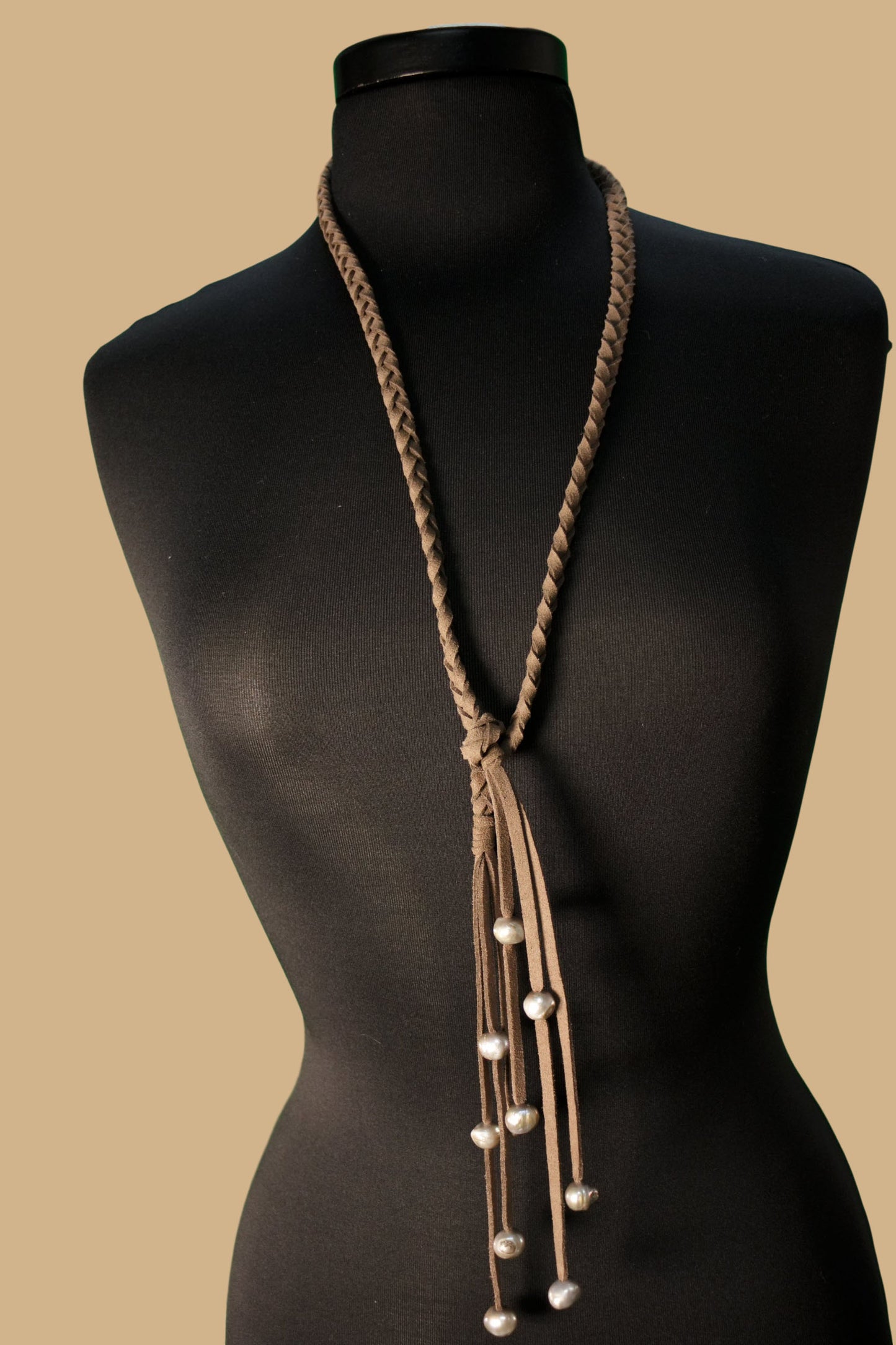 NKL501 Braided Leather Lariet Necklace