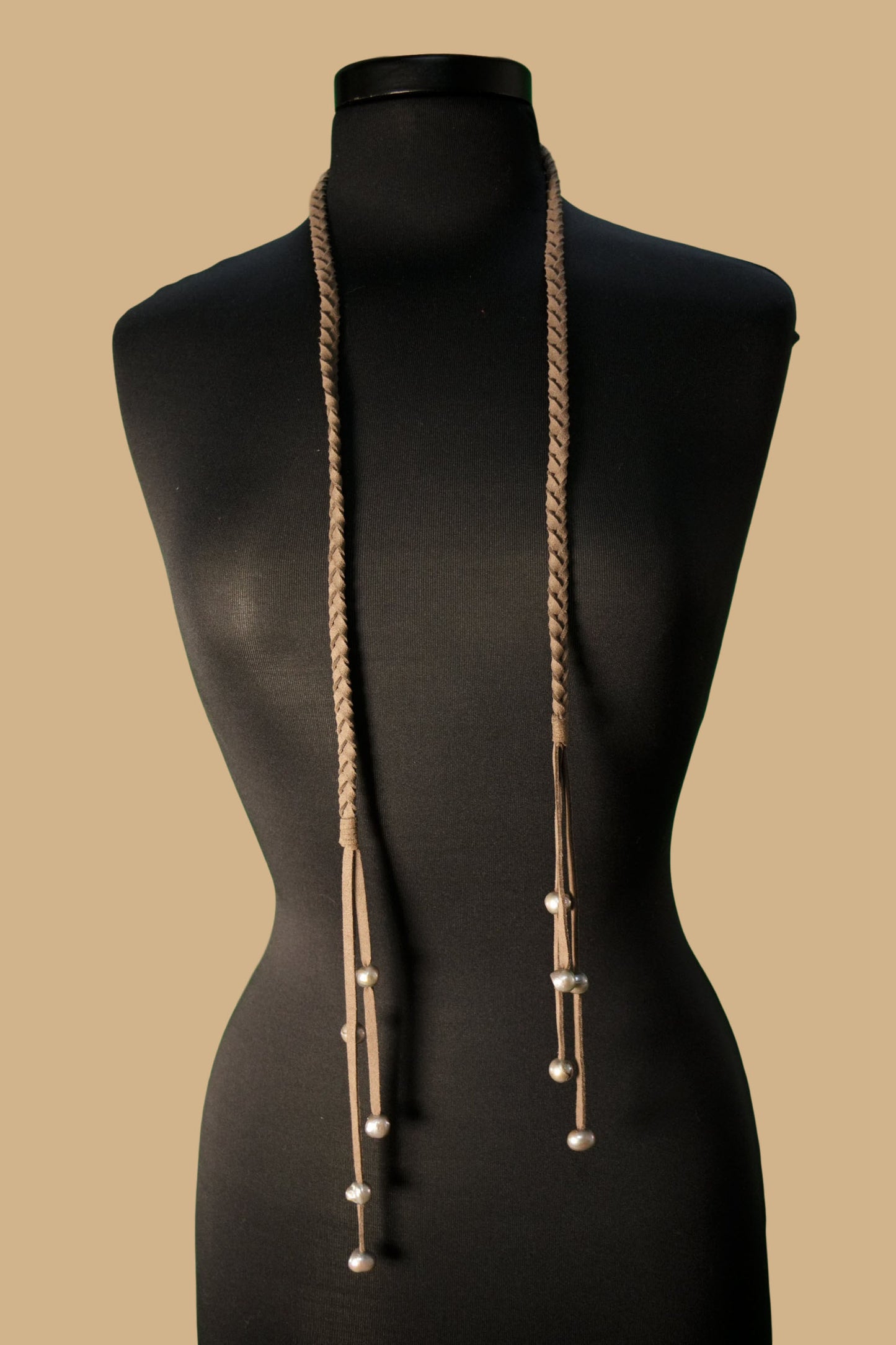 NKL501 Braided Leather Lariet Necklace