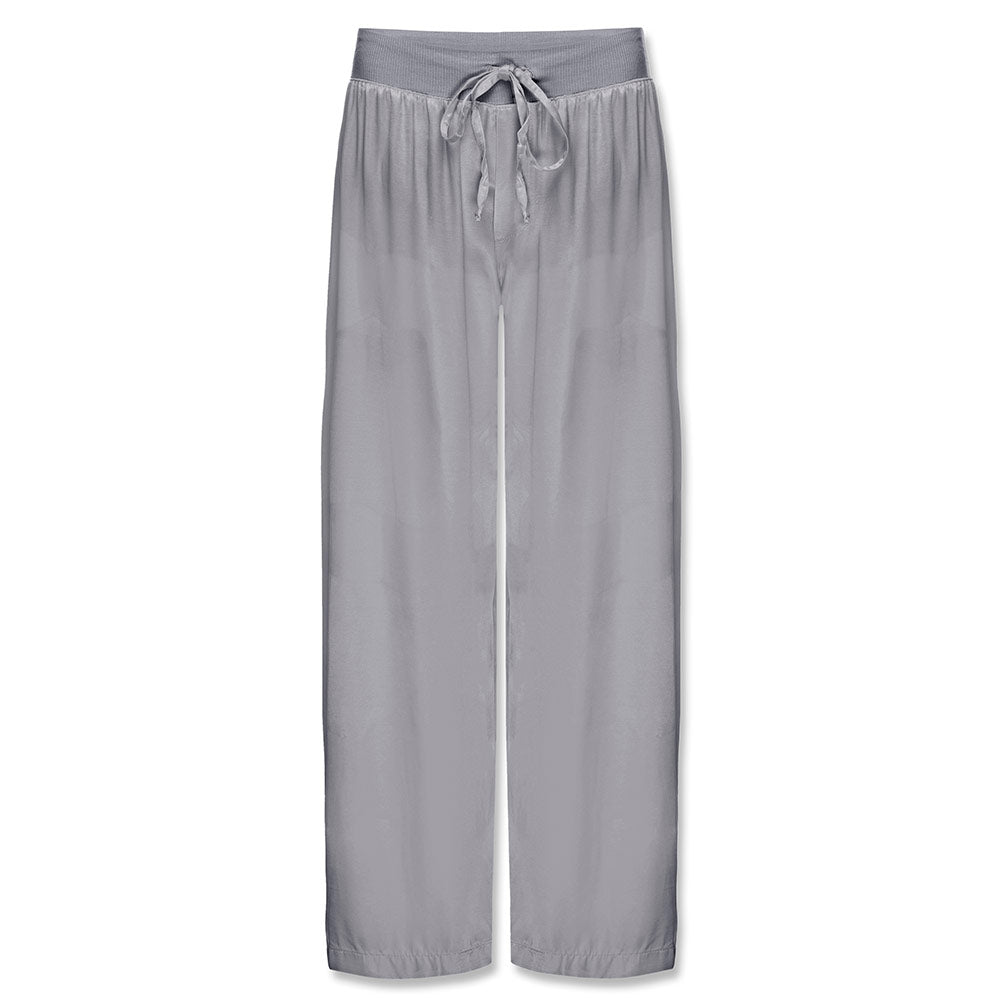 Jolie Satin Capri with Adjustable Drawstring - Dark Silver