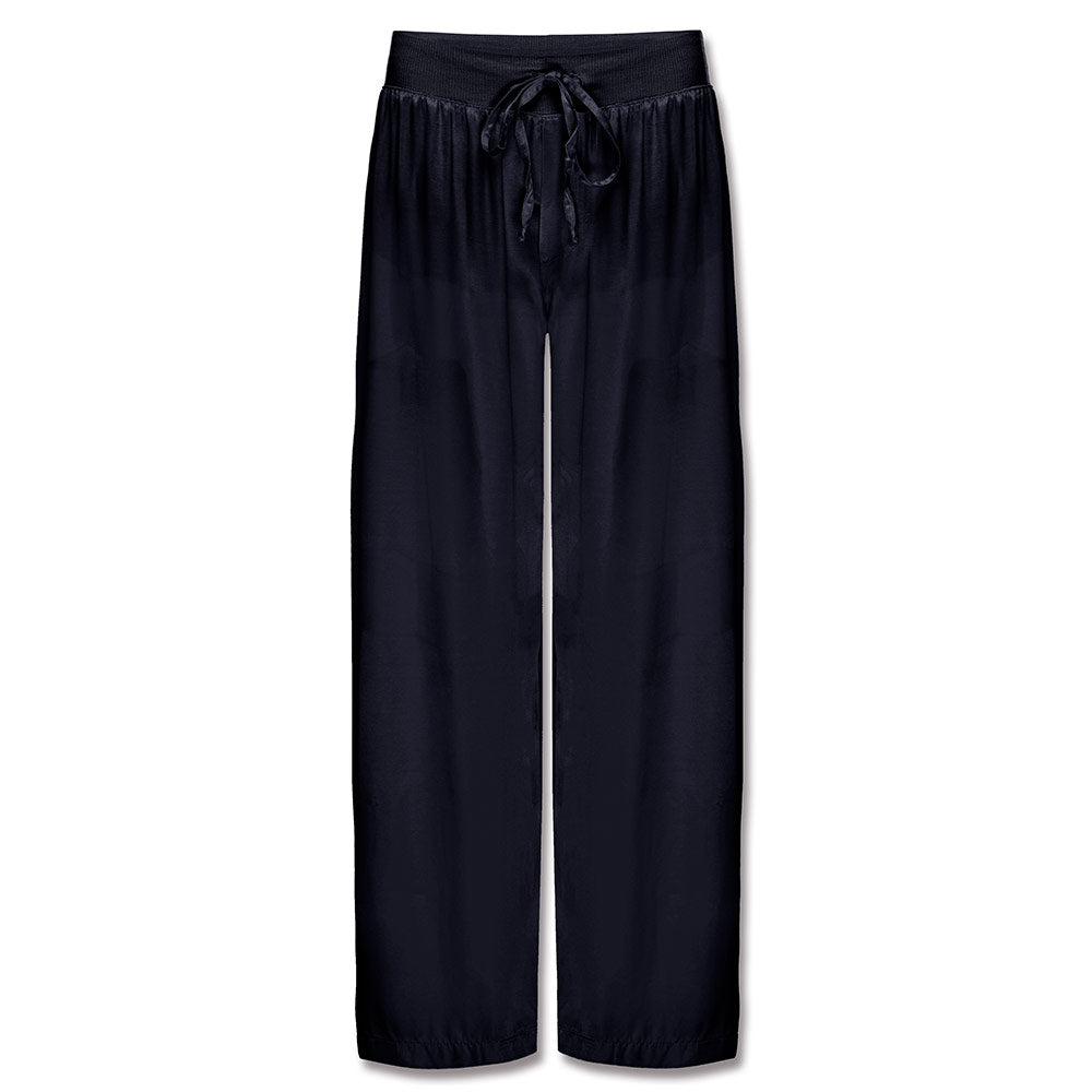 Jolie Satin Capri with Adjustable Drawstring - Navy