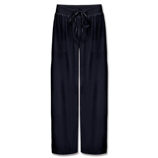 Jolie Satin Capri with Adjustable Drawstring - Navy