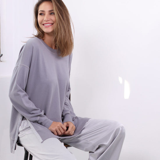 Load image into Gallery viewer, Lainey French Terry Sweatshirt with Side Slits
