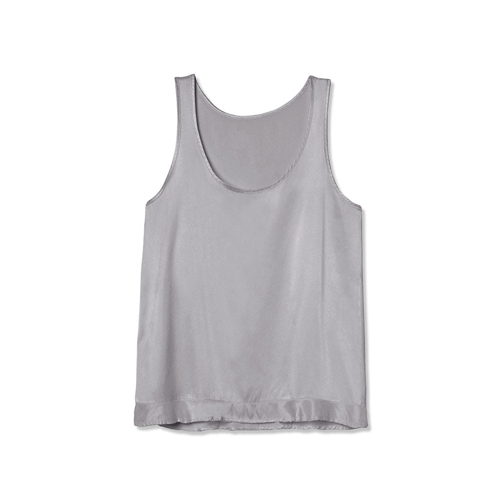 Willow Satin Tank With Ruffles