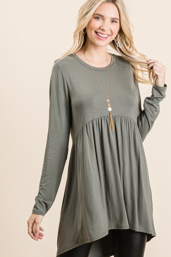 VT25353 Baby Doll Knit Tunic Top