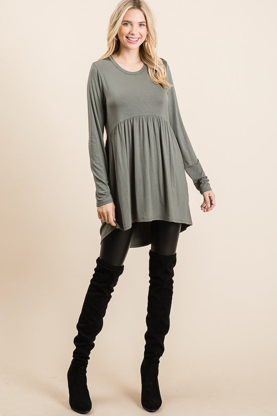 VT25353 Baby Doll Knit Tunic Top