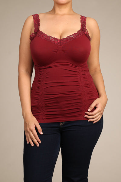 1878XL Extended Seamless Corset Cami w/Lace