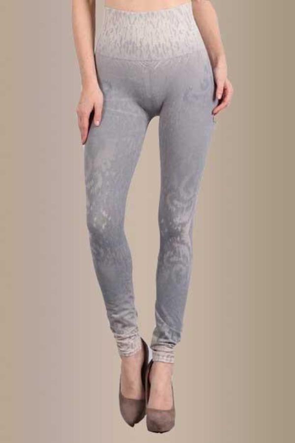 B2361USAL Blue Grey Burnout Swirl Leggings