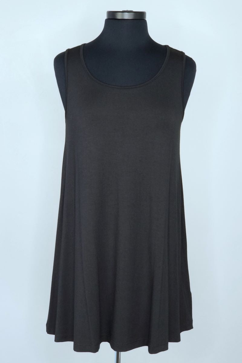 Modal Full Long Tunic Tank - Black