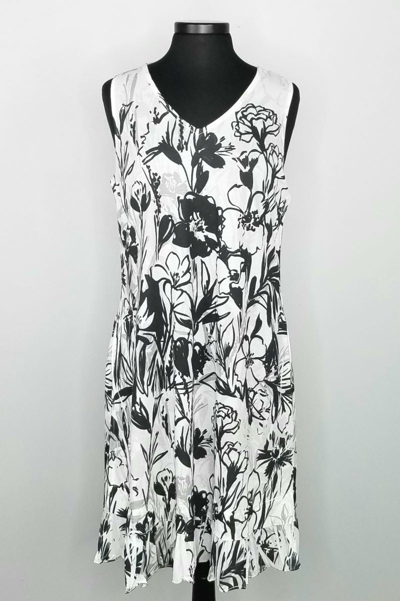 Load image into Gallery viewer, 804PXXXD Floral Pattern Sleeveless V-Neck Dress with Side Pockets
