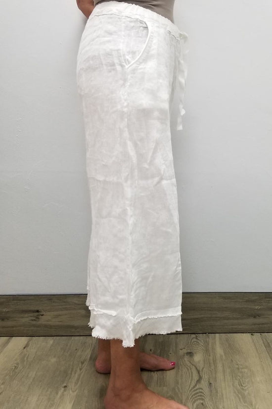 Fringe Linen Pant with Pockets