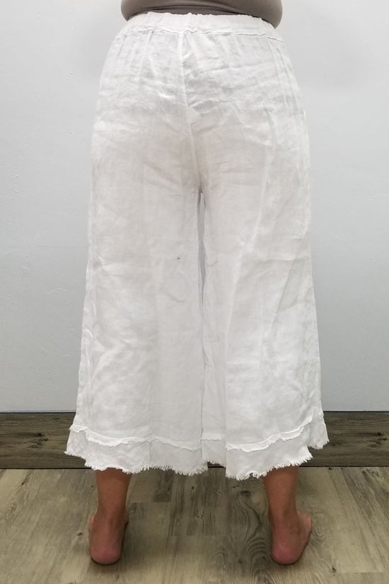 Fringe Linen Pant with Pockets