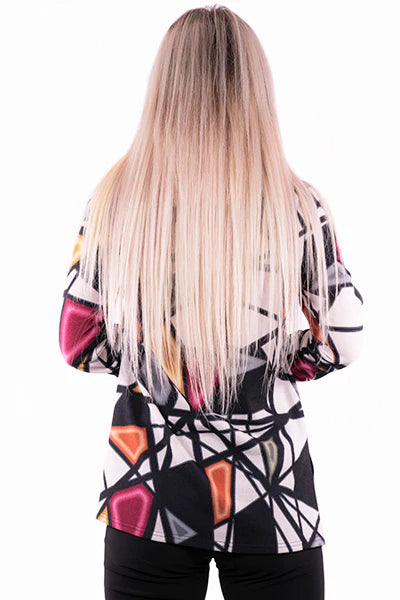 Beige Black Multicolor Striped Top