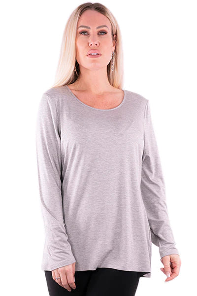 Long Sleeve Basic Scoop Neck Tunic