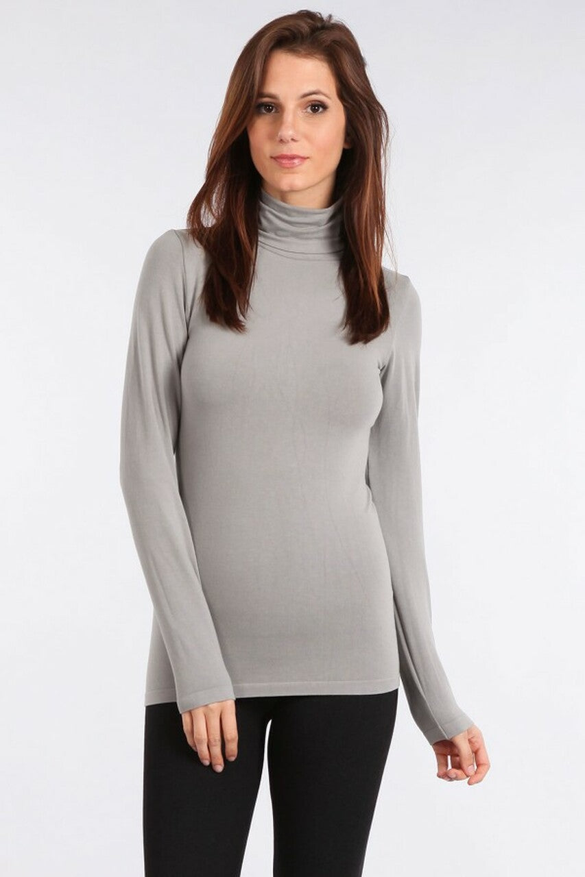 Load image into Gallery viewer, S3411 Fold Over Turtle Neck Long Sleeve Seamless Top
