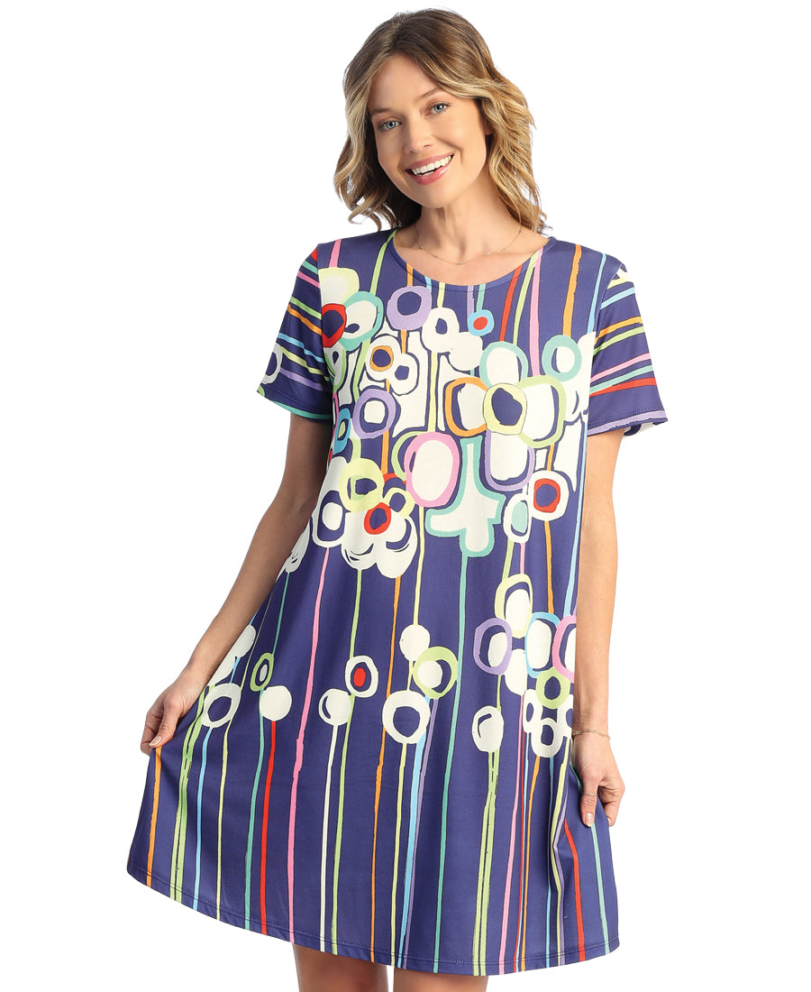 Vibrant Soft-Touch Short Sleeve Dress