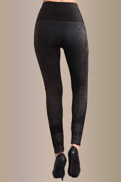 B4292C High Waist Full Length Snake Skin Leggings