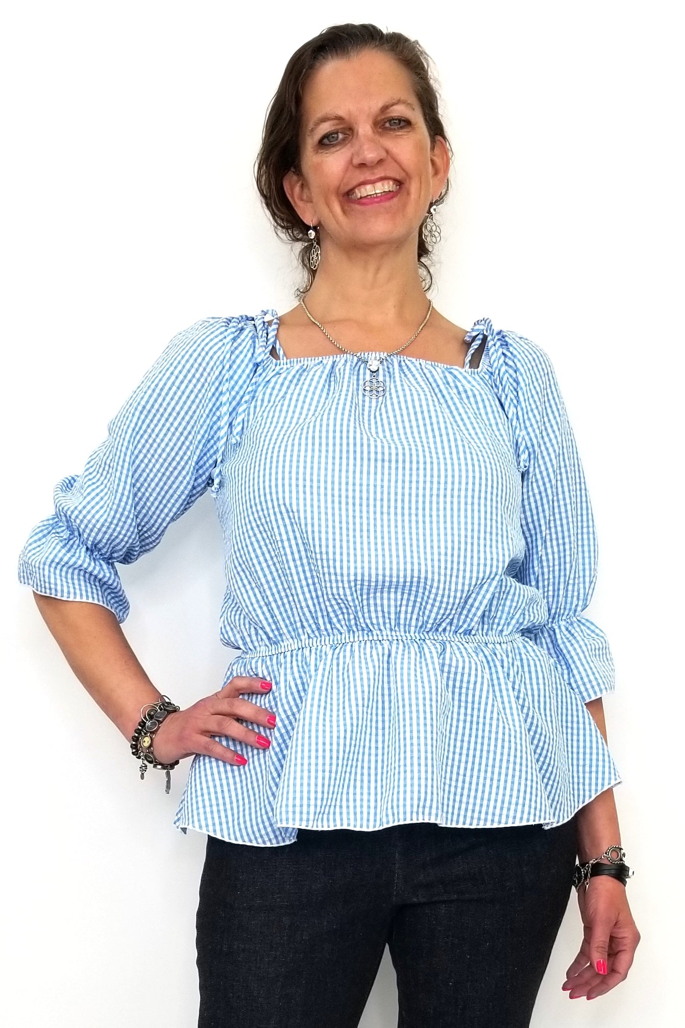 LMT2934NVY Navy Off the Shoulder Blouse