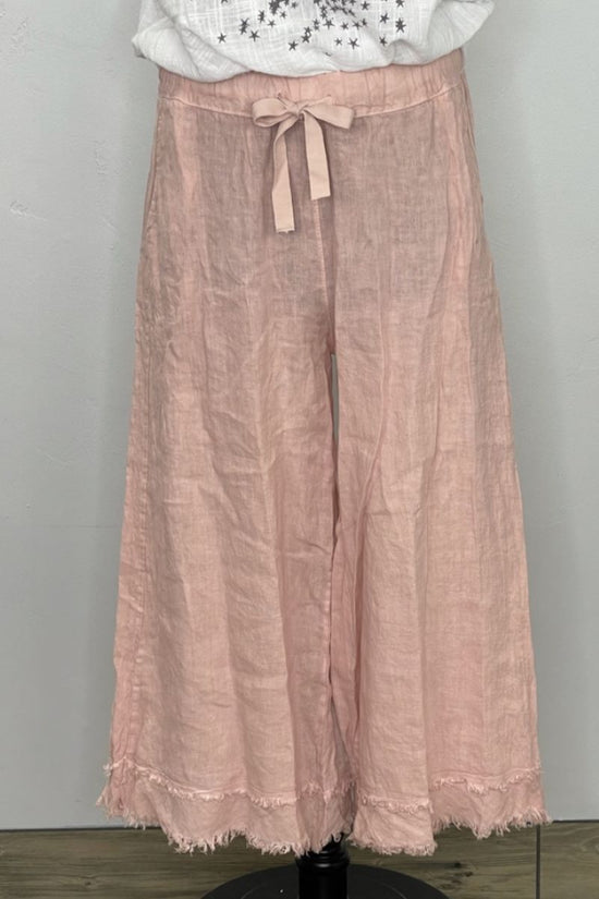 Fringe Linen Pant with Pockets