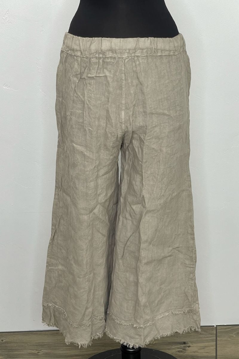 Fringe Linen Pant with Pockets