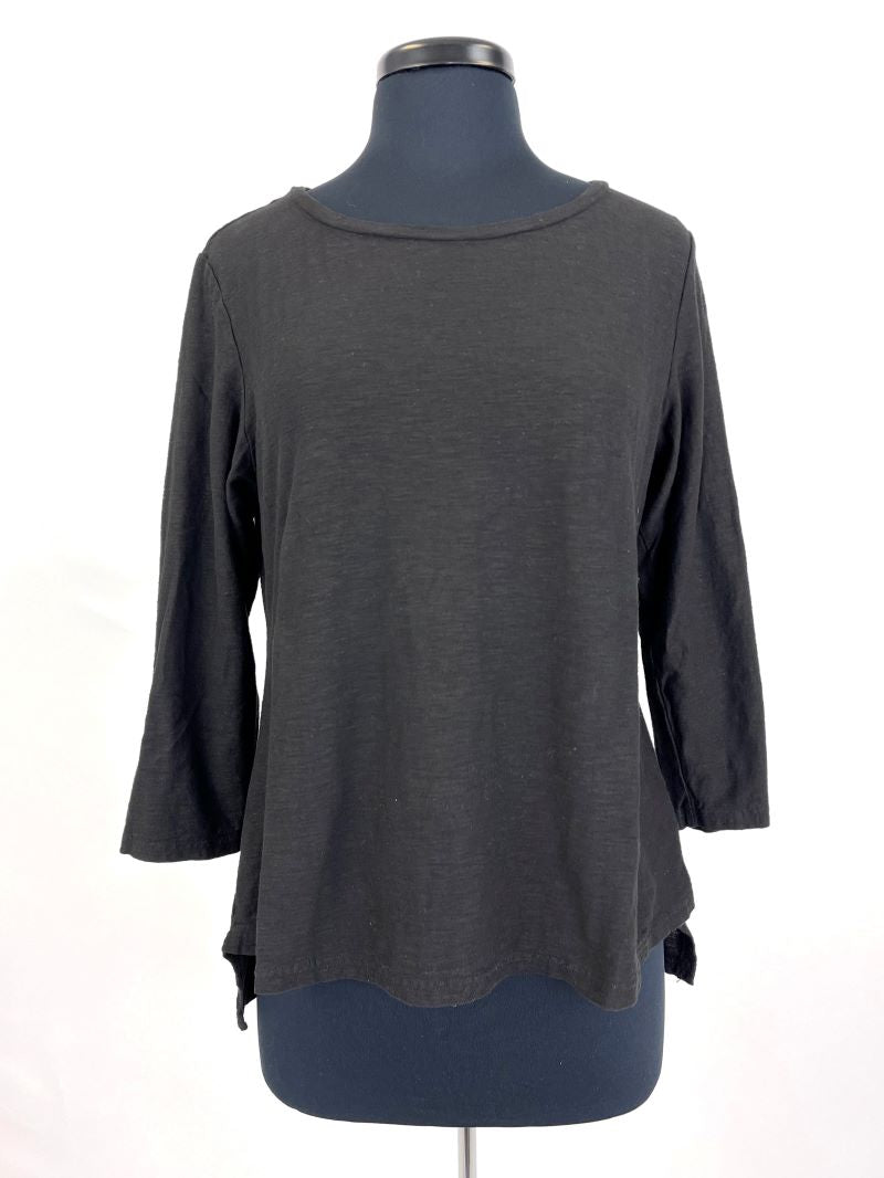 Crew Neck Crop Top - Black