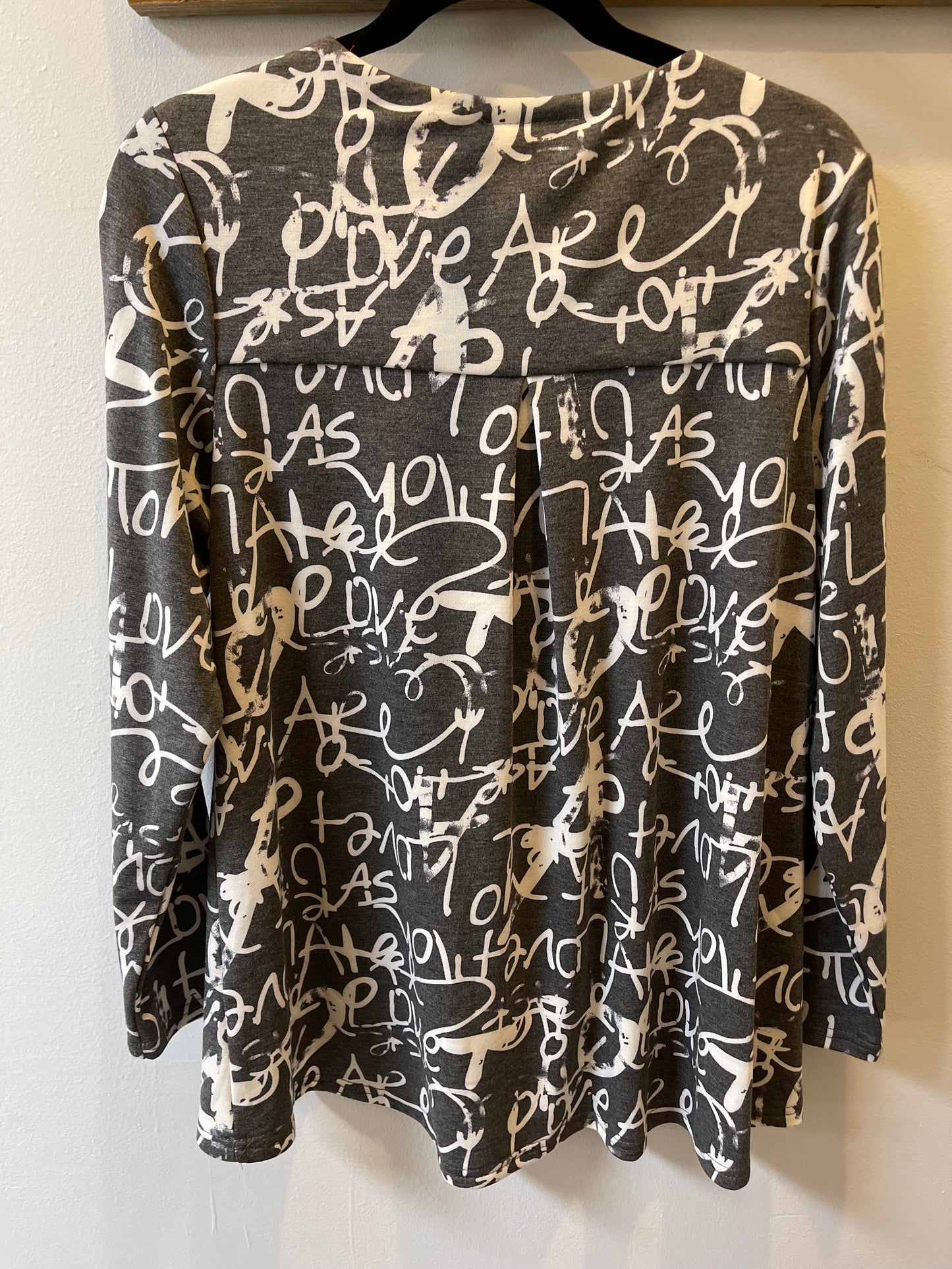 Load image into Gallery viewer, Charcoal Printed Long Sleeve Top
