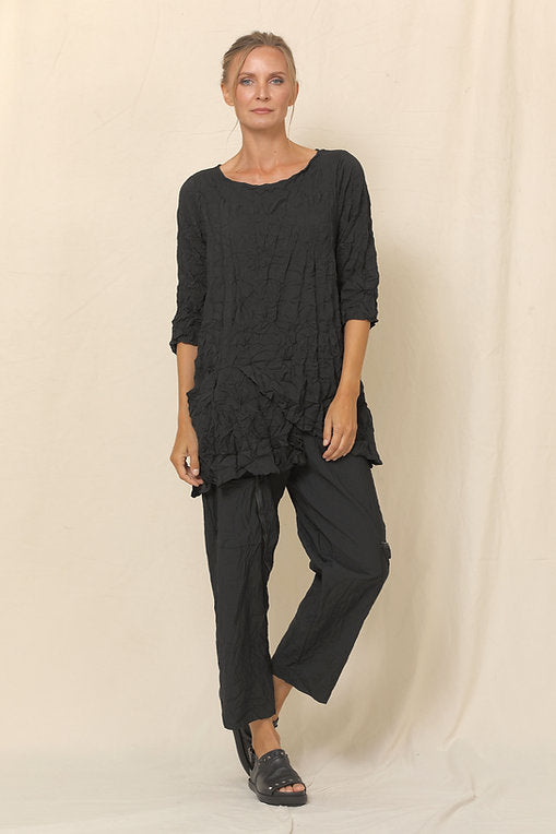 Veronica Crinkle Top - Black