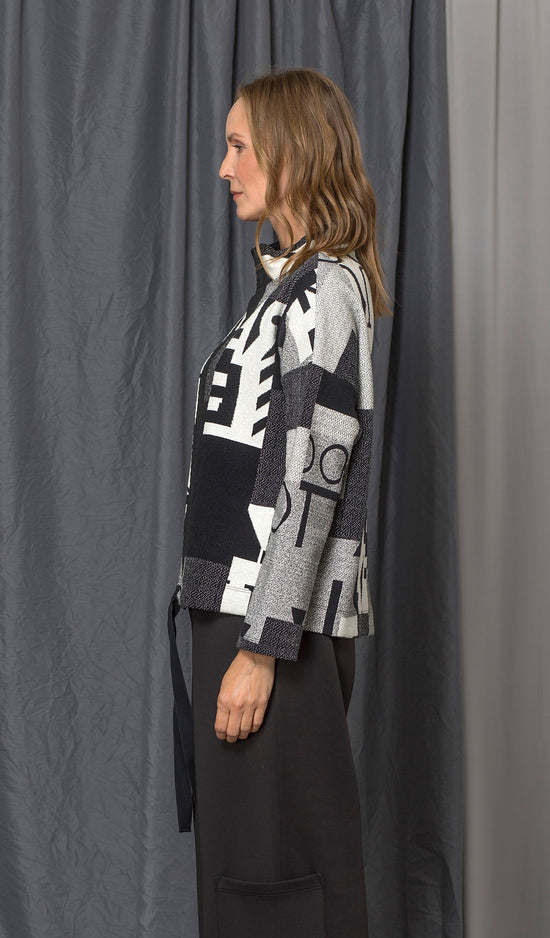 Amy Long Sleeve Printed Mock Neck
