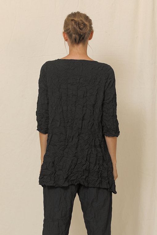 Veronica Crinkle Top - Black