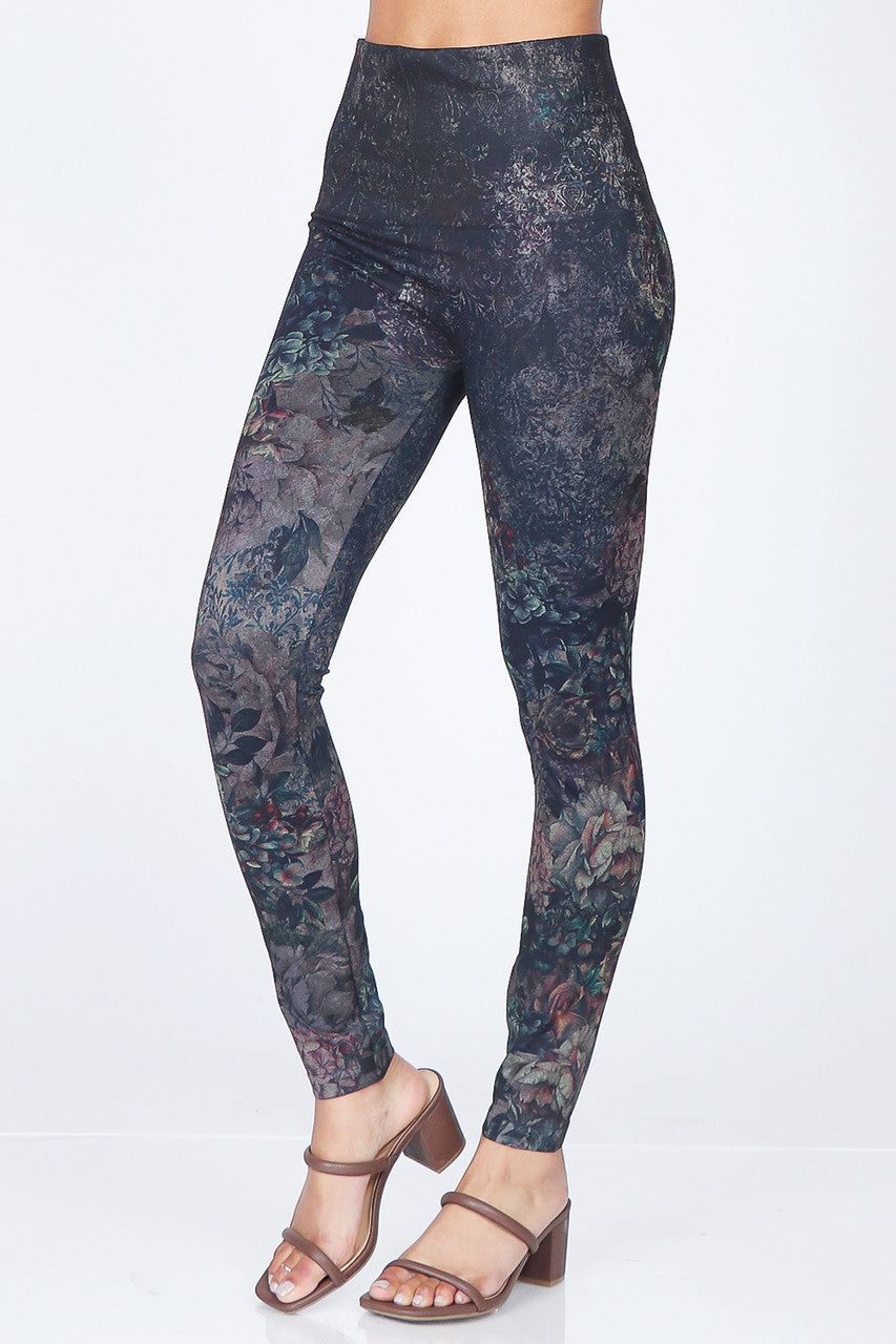 B4292FB High Waist Sublimation Full Length Rose Legging