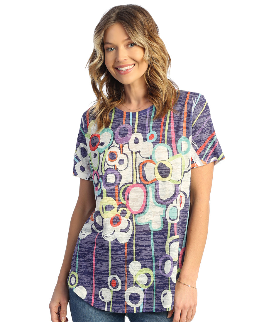 Load image into Gallery viewer, Vibrant Burnout Short Sleeve Top
