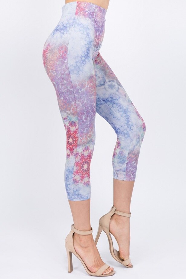 Load image into Gallery viewer, B4281A High Waist Crop Legging with Kaleidoscope Print
