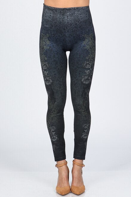 Load image into Gallery viewer, B4292AA High Waist Full Length Legging Lacey Damask
