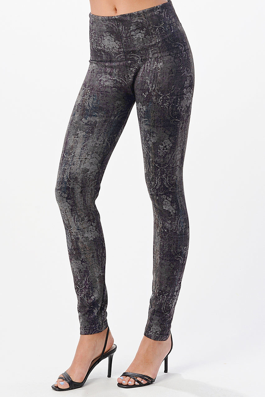 B4292CN High Waist Leggings with Rothchild Damask Print – Twist Boutique