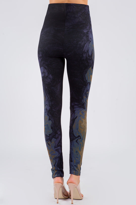 Load image into Gallery viewer, B4292ER High Waist Watercolor Sublimation Full Length Leggings - Pewter
