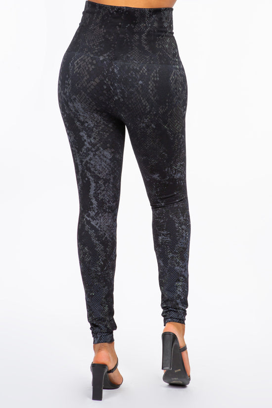 Load image into Gallery viewer, B4292EZ High Waist Sublimation Full Length Animal Print Leggings - Steel
